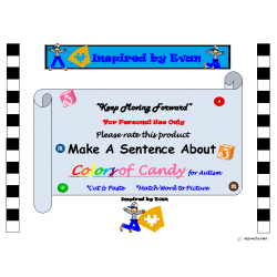 Make A Sentence about Colors of Candy for Autism